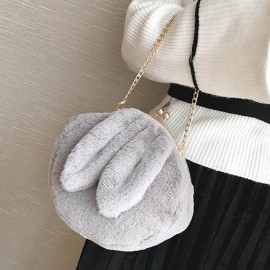 Cute Rabbit Plush Creative Shoulder Bag Phone Bag Chain Shell Crossbody Bags