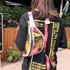 Women Clear Transparent Waist Pack PVC Fanny Pack Belt Bum Bags