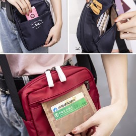 Nylon Multi-function Travel Crossbody Bag Solid Lightweight Shoulder Bag For Women
