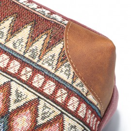 Brenice National Printing Canvas Shoulder Bags Vintage Bohemia Button Crossbody Bags