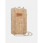Women 6 Card Slots Chain Bag Phone Bag Cork Bag