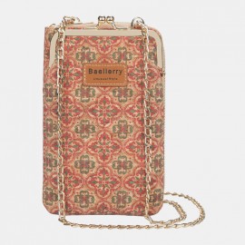 Women 6 Card Slots Chain Bag Phone Bag Cork Bag