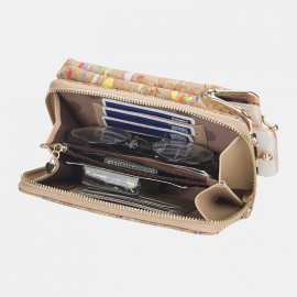 Women 6 Card Slots Chain Bag Phone Bag Cork Bag