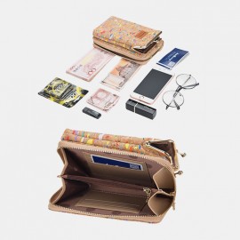 Women 6 Card Slots Chain Bag Phone Bag Cork Bag