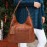 Women Laser Cut Bag Tassel Rivet Tote Bag
