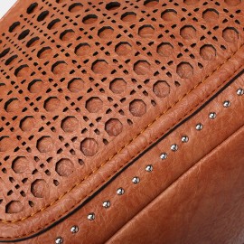 Women Laser Cut Bag Tassel Rivet Tote Bag