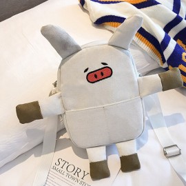 Cute Pig Cartoon Shape Canvas Bag Crossbody Bag For Women Girls