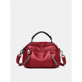 Women Plain Multi-pockets Square Bag Shoulder Bag