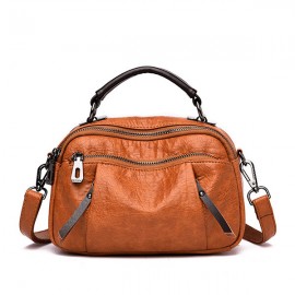 Women Plain Multi-pockets Square Bag Shoulder Bag