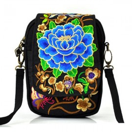 Woman Tribal Retro Shoulder Bag Canvas Chinese Style Phone Bag Little Bag For Woman