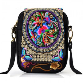 Woman Tribal Retro Shoulder Bag Canvas Chinese Style Phone Bag Little Bag For Woman