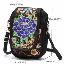 Woman Tribal Retro Shoulder Bag Canvas Chinese Style Phone Bag Little Bag For Woman