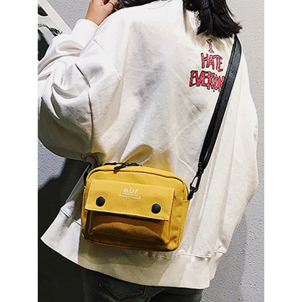 Women Canvas Hip-hop Mini Shoulder Bag Crossbody Bag