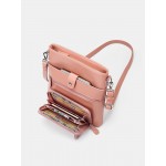 Women Anti-theft Solid 2 Picese Multifunction Crossbody Bag