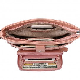 Women Anti-theft Solid 2 Picese Multifunction Crossbody Bag