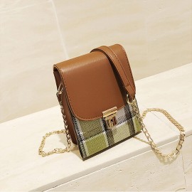 Women Multi-function Grid Pattern Shoulder Bags Crossbody Phone Bags