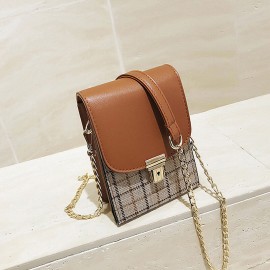 Women Multi-function Grid Pattern Shoulder Bags Crossbody Phone Bags