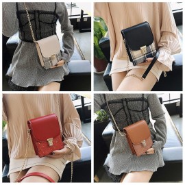 Women Multi-function Grid Pattern Shoulder Bags Crossbody Phone Bags