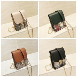 Women Multi-function Grid Pattern Shoulder Bags Crossbody Phone Bags