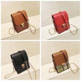 Women Multi-function Grid Pattern Shoulder Bags Crossbody Phone Bags